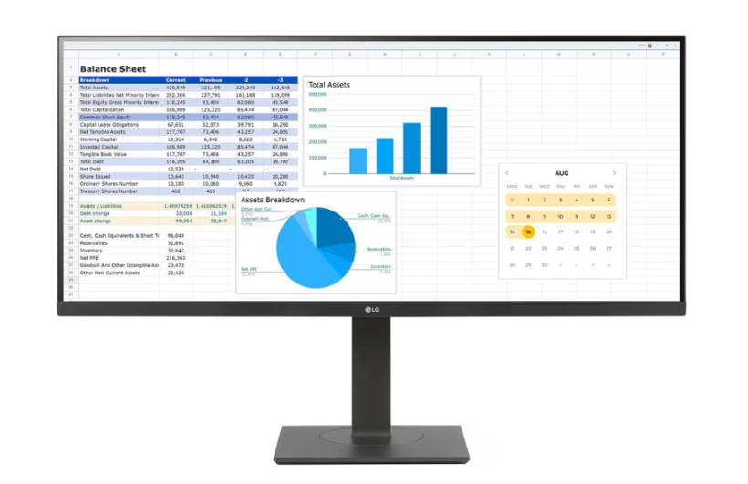 LG 34″ UltraWide™ FHD Monitor – 21:9 Aspect Ratio, IPS Display for Multitasking and Immersive Viewing