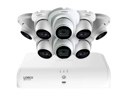 Lorex Fusion 4K+ 16-Channel NVR System – 8 Wired 4K Dome Cameras, 8 Wi-Fi Channels, 2TB HDD