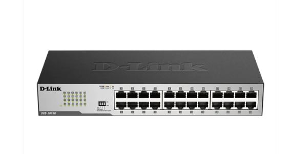 D-Link DGS-1024D 24-Port Gigabit Unmanaged Switch – Fanless, Metal, Plug & Play, Desktop/Rackmount Ready