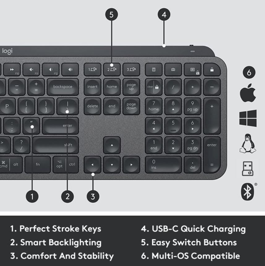 LOGITECH MX KEYS COMBO FOR BUSINESS - GEN 2 (GRAPHITE) - Image 8