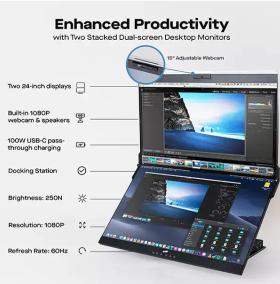 Mobile Pixels Geminos 24 inch FHD 60Hz IPS LED Monitor - Image 3