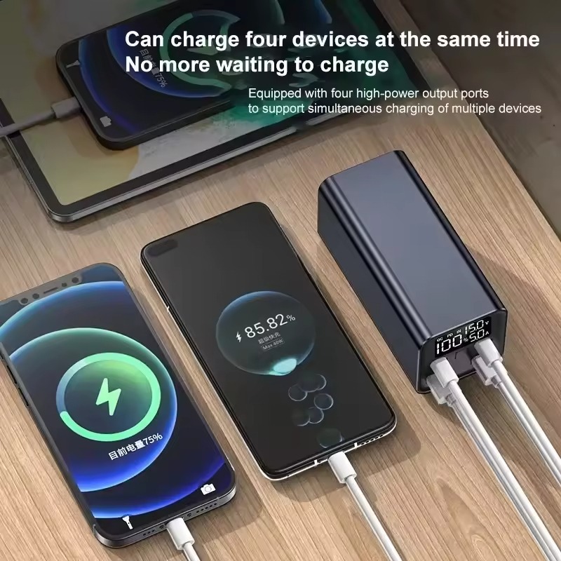 65W Fast Charging 20000mAh Portable Power Bank – Black, LED Display, Waterproof - Image 7