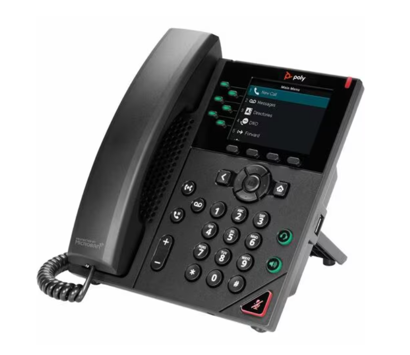 Poly VVX 350 IP Phone – 6-Line VoIP Phone with PoE, Dual RJ-45 Ports, Wall or Desktop Mountable – Black - Image 2