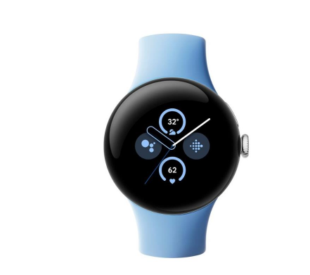 Pixel Watch 2 LTE – Sky Blue Band with Silver Case for Stylish, Connected Living (US/CA Model)