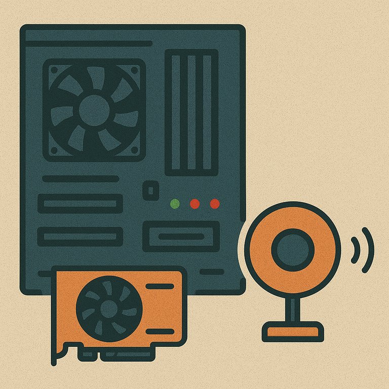 A textured digital illustration depicts a motherboard with visible LED indicators and a separate speaker emitting sound waves, symbolizing POST beep and diagnostic checks.