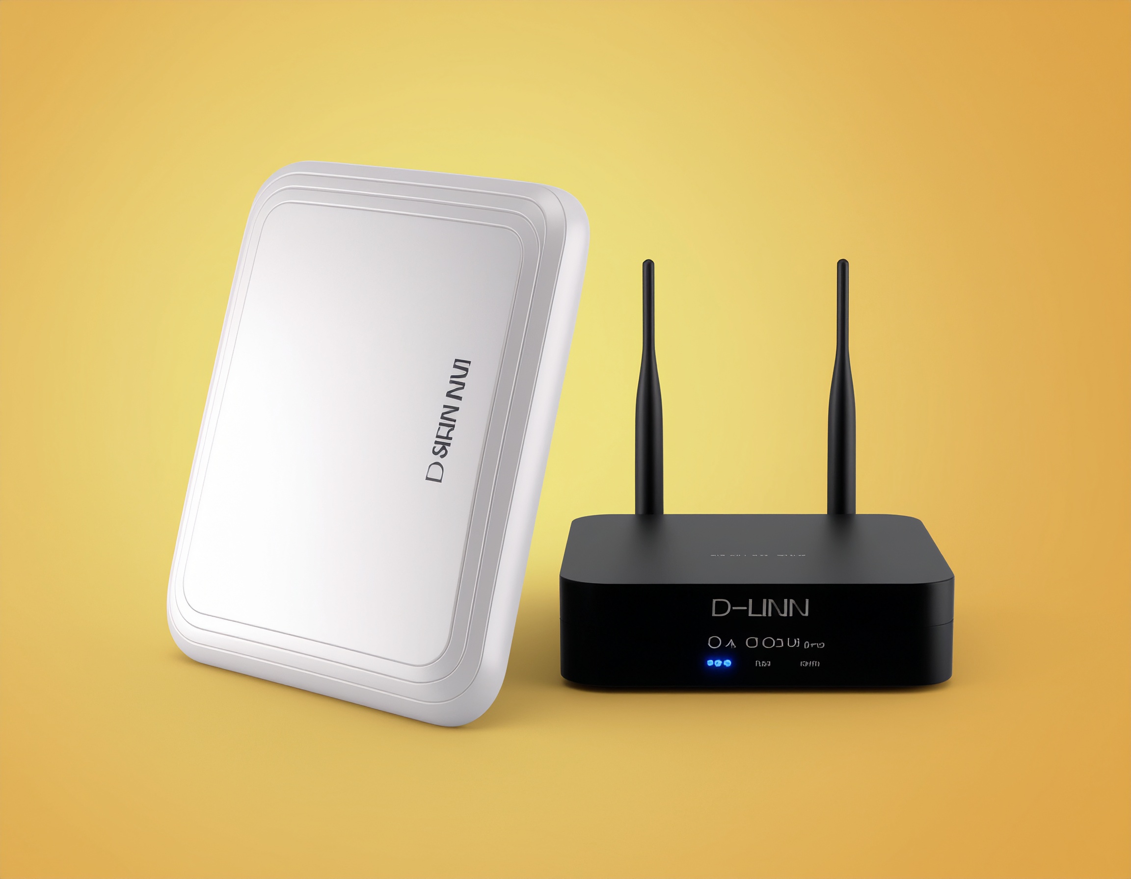 D-Link bandwidth management devices including wireless router and signal booster, representing intelligent data traffic control in modern networks