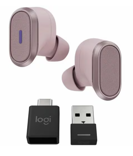 Logitech Zone True Wireless Earbuds - Noise Cancelling, Bluetooth, In-Ear, Rose