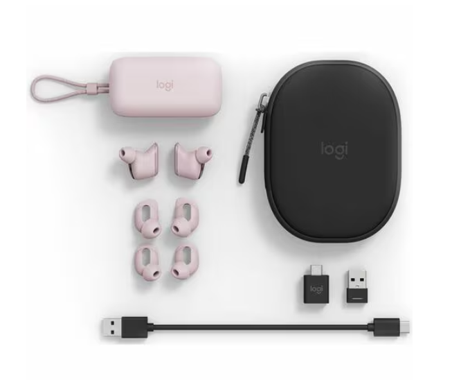Logitech Zone True Wireless Earbuds - Noise Cancelling, Bluetooth, In-Ear, Rose - Image 3