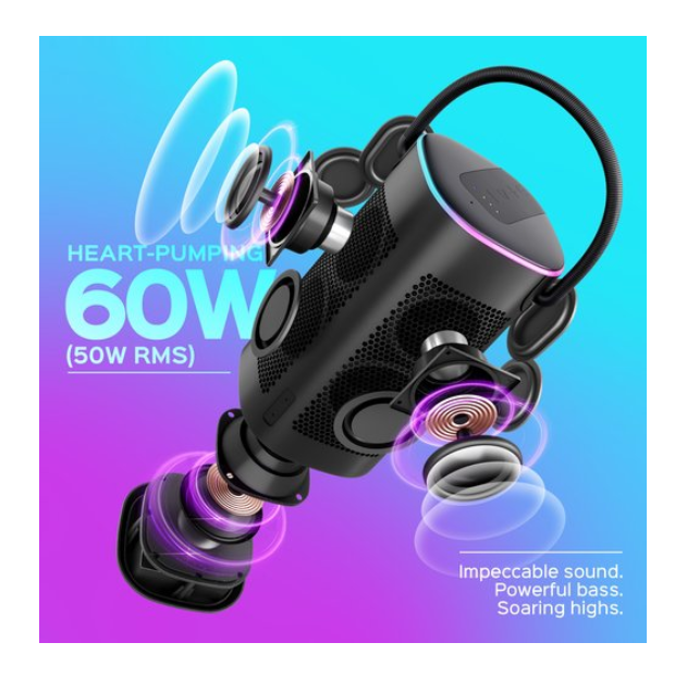 Treblab HD-Force 50W Portable Bluetooth Speaker – Powerful Sound & Long Battery Life - Image 2