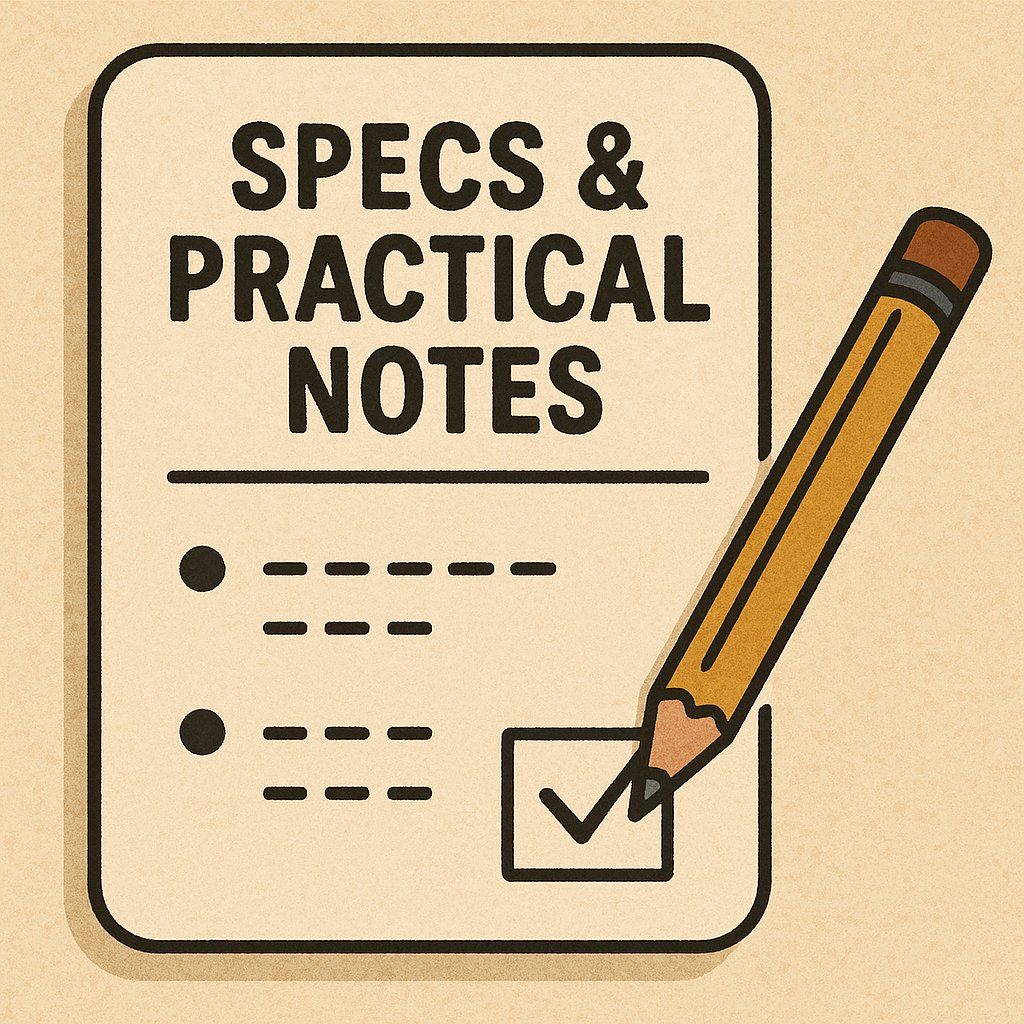 Illustration of a checklist with a pencil marking items, symbolizing specifications and practical notes