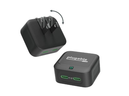 Plugable Dual USB C Wall Charger 40W – Fast Charging Block for iPhone, iPad, Samsung & Pixel