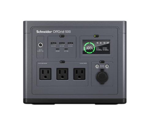 Schneider OffGrid Portable Power Station 500 – 516Wh Lithium-ion, 120V, Pure Sinewave, 3 NEMA Outlets - Image 3