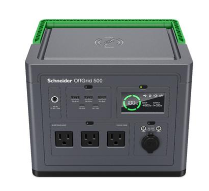 Schneider OffGrid Portable Power Station 500 – 516Wh Lithium-ion, 120V, Pure Sinewave, 3 NEMA Outlets - Image 4