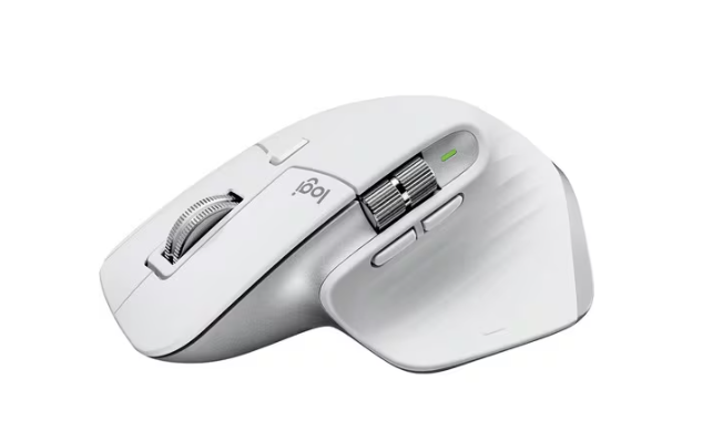 Logitech MX Master 3S Wireless Performance Mouse – 8K DPI, Ultra-Fast Scrolling, Ergonomic, Bluetooth, Pale Grey