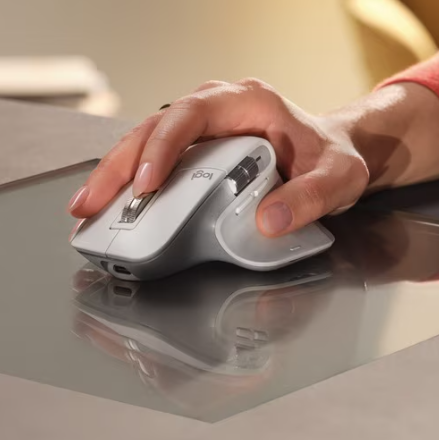 Logitech MX Master 3S Wireless Performance Mouse – 8K DPI, Ultra-Fast Scrolling, Ergonomic, Bluetooth, Pale Grey - Image 2